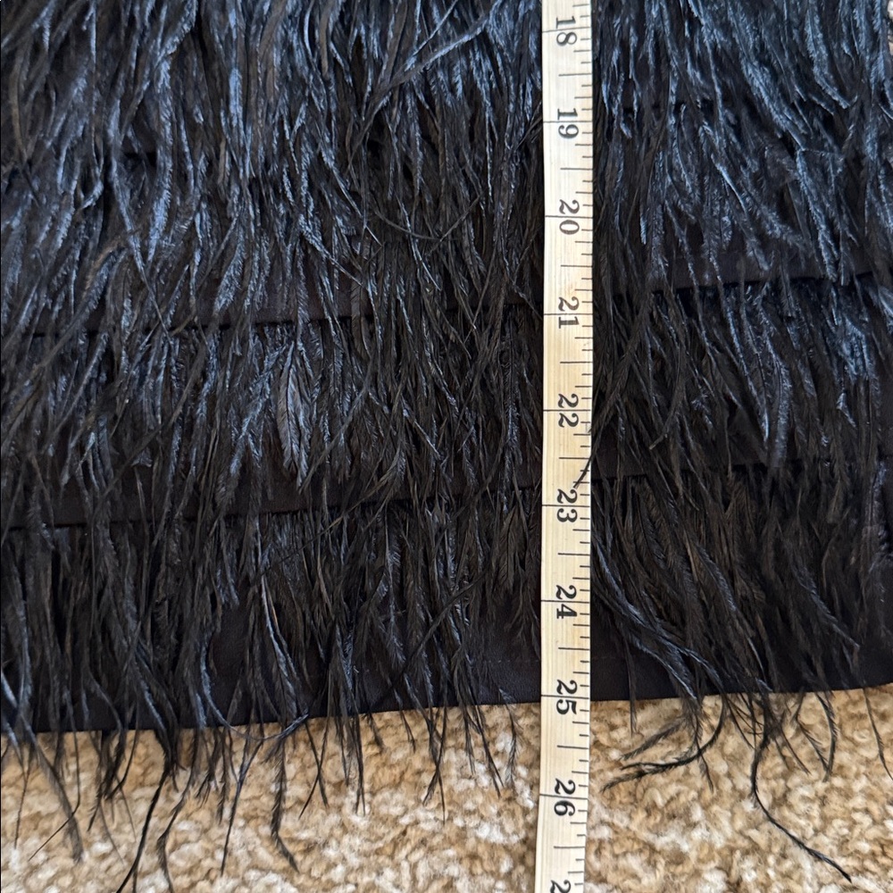 NWT Vineet Bahl Anthropologie Faux Feather Black Mini Dress XS - Picture 14 of 14